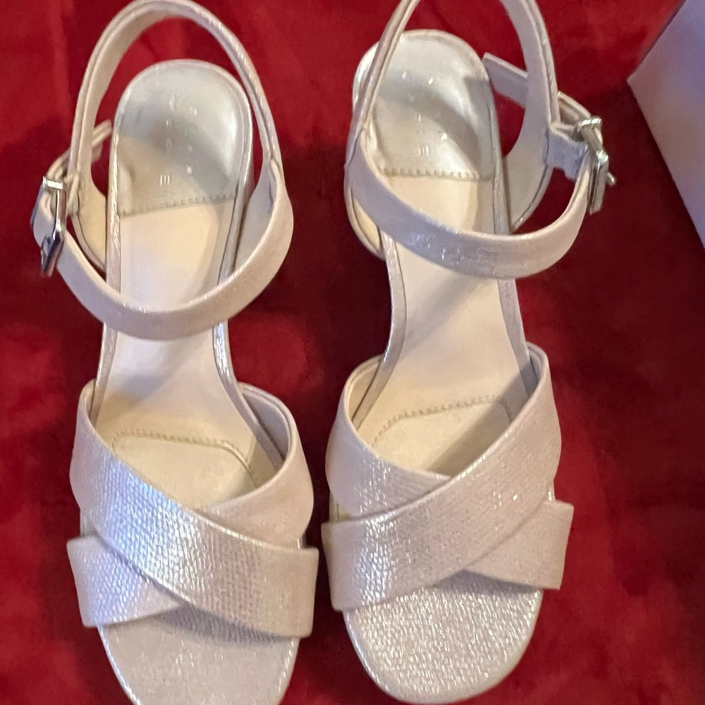 Elegant Shimmering Blush Sandals